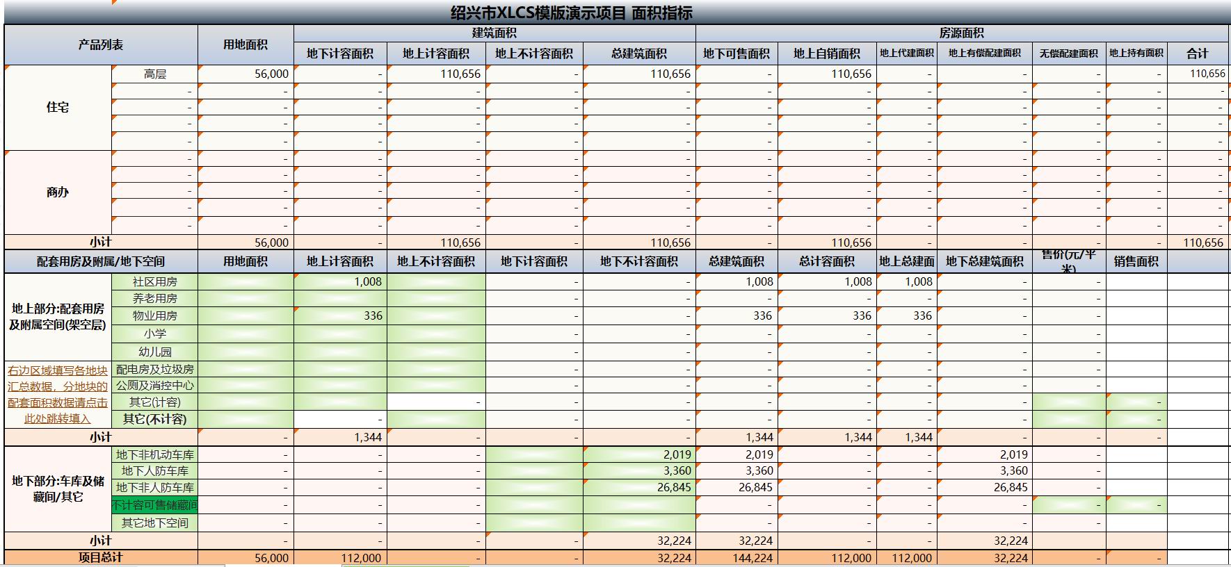 指标输入页面展示